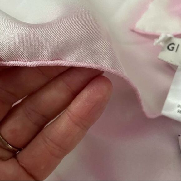 Givenchy Heart Logo Tie Dye Silk Scarf Pink - Picture 4 of 5